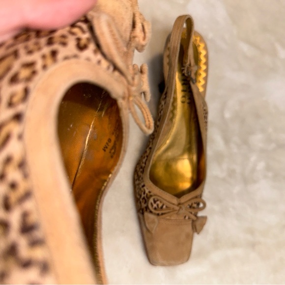 Vintage Franco Sarto Suede & Cow Hair Leopard Kitten Heels Size 6.5 - Picture 13 of 14